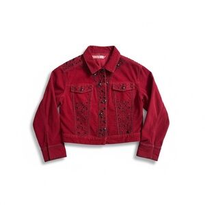 Studded red jacket corduroy medium
